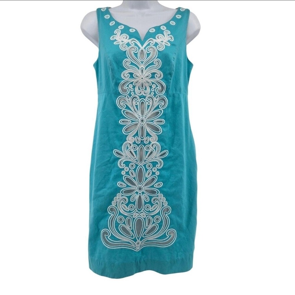 Lilly Pulitzer Dolly Dress Eyelet Embellished Sheer Panel 8